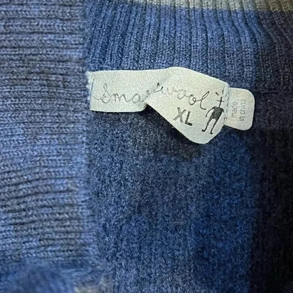 SmartWool Lathrop Sweater Men’s Size Small Navy 1/4 Button 100% Merino Wool - Picture 3 of 7